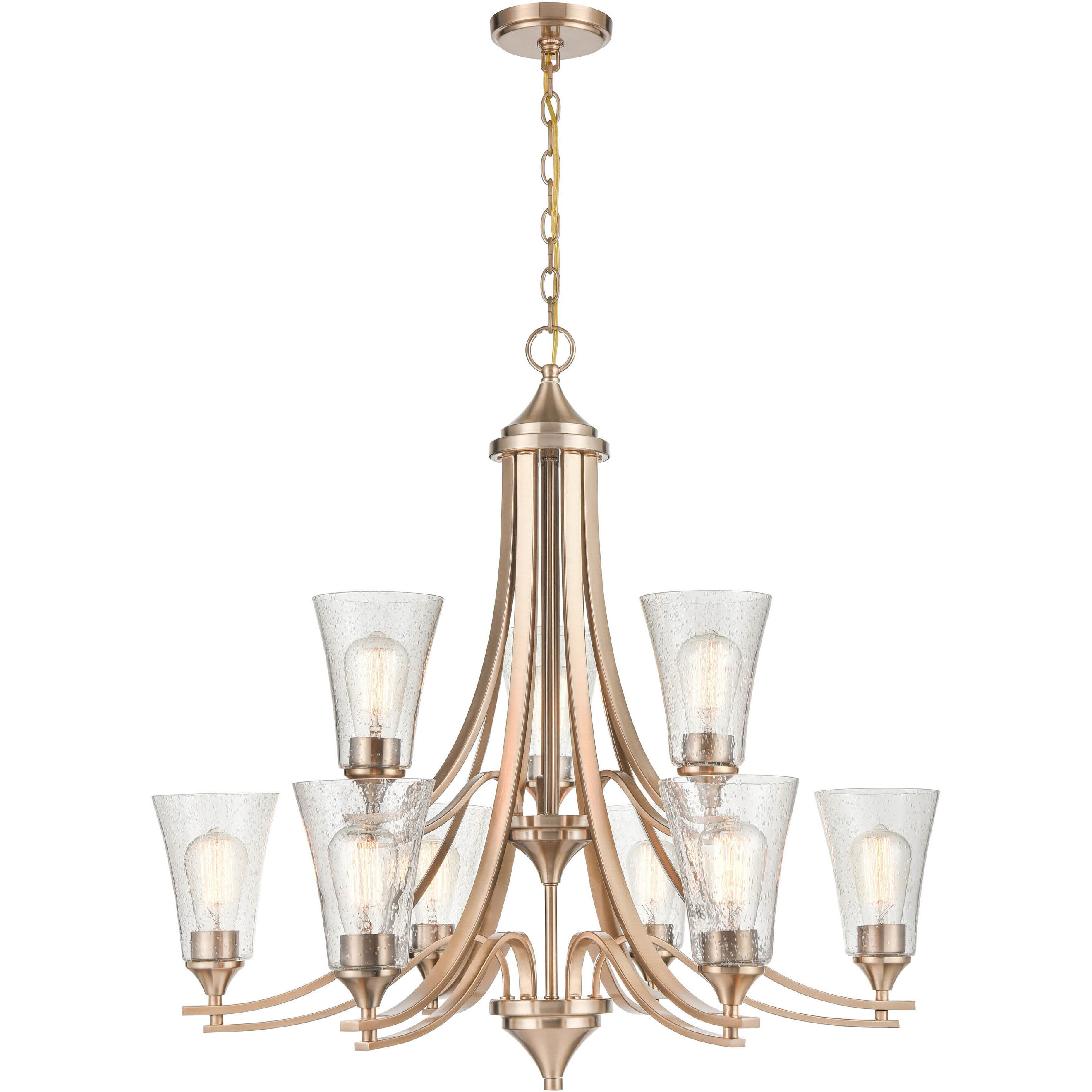 Natalie 9 Light 32 inch Modern Gold Chandelier Ceiling Light